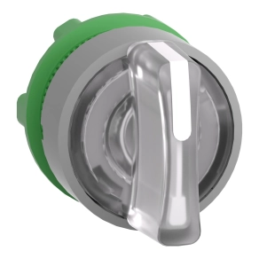 Schneider Electric Harmony XB5 - ZB5AK1713C0 - műanyag világító választókapcsoló fej, Ø22, 3 állású, fehér, balról középre visszatérő, szürke perem