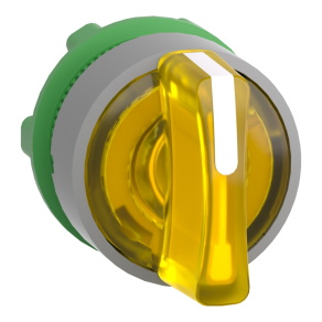   Schneider Electric Harmony XB5 - ZB5AK1783C0 - műanyag világító választókapcsoló fej, Ø22, 3 állású, sárga, balról középre visszatérő, szürke perem