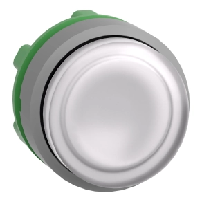 Schneider Electric Harmony XB5 - ZB5AW113C0 - műanyag világító nyomógomb fej, Ø22, visszatérő, LED - es, kiemelkedő, fehér, szürke perem