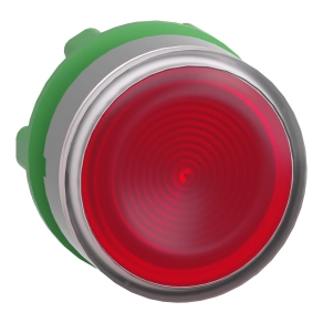 Schneider Electric Harmony XB5 - ZB5AW343SC0 - műanyag világító nyomógomb fej, Ø22, visszatérő, beépített LED - hez, hornyolt lencsével, piros, szürke perem