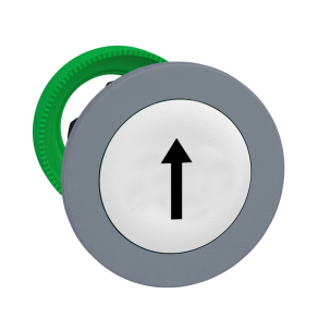   Schneider Electric Harmony XB5 - ZB5FA334C0 - panelbe süllyesztett műanyag nyomógomb fej, Ø30, fehér, "fel nyíl", szürke perem