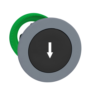   Schneider Electric Harmony XB5 - ZB5FA335C0 - panelbe süllyesztett műanyag nyomógomb fej, Ø30, fekete, "fel nyíl", szürke perem