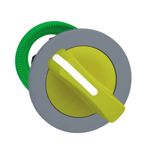   Schneider Electric Harmony XB5 - ZB5FD405C0 - panelbe süllyesztett műanyag választókapcsoló fej, Ø30, 2 állású visszatérő, sárga, szürke perem