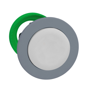   Schneider Electric Harmony XB5 - ZB5FH1C0 - panelbe süllyesztett műanyag nyomógomb fej, Ø30, kiemelkedő, fehér, nyomó - nyomó, szürke perem