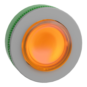   Schneider Electric Harmony XB5 - ZB5FH53C0 - panelbe süllyesztett műanyag világító nyomógomb fej, Ø30, kiemelkedő, narancs, nyomó - nyomó, szürke perem