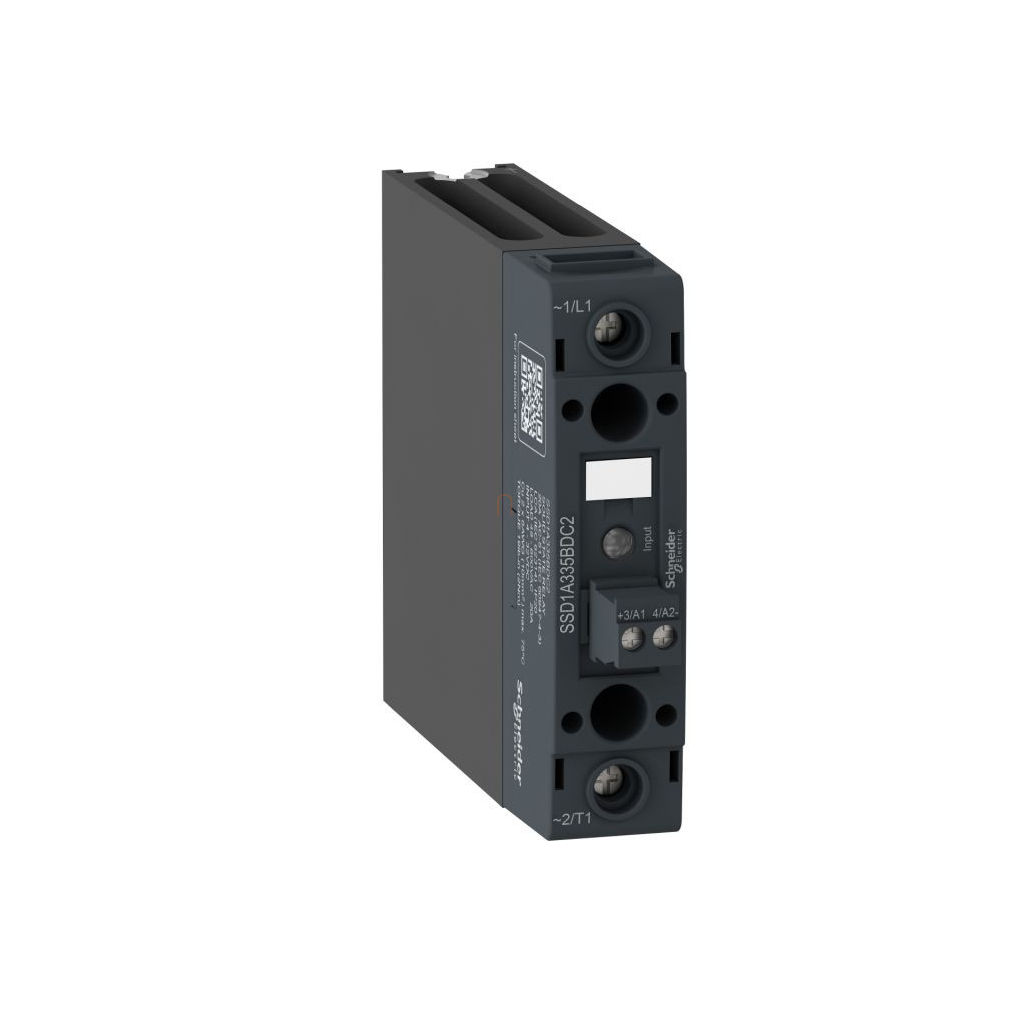 Zelio SSD szilárdtestrelé, DIN sínre szerelhető, 1 fázisú, kimenet: 68…600VAC, 20 A, vezérlőfeszültség: 4…32 VDC SSD1A320BDC2 Schneider