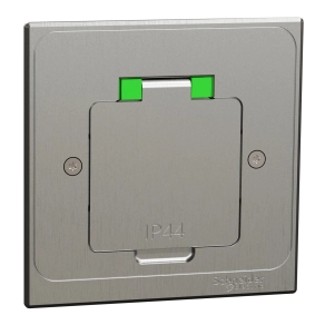 Schneider Electric Unica System+ INS52100 - Padlócsatlakozó, négyzet alakú, fém, 2P+F csatlakozóaljzattal