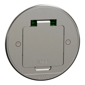 Schneider Electric Unica System+ INS52101 - Padlócsatlakozó, kör alakú, fém, 2P+F csatlakozóaljzattal