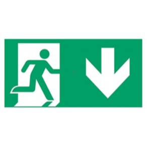   Eaton Cooper vészvilágító bura kétoldalas plexi piktogram panel SafeLite 20m-hez - lefelé/lefelé SL2PPDD