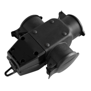 Commel 3-as elosztó IP44 16A 250V fekete 240-501