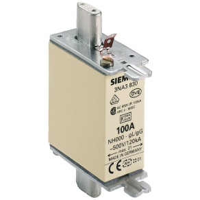   Siemens 3NA3830 késes biztosító, NH-000, 100A gG, 500VAC, 250VDC