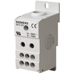   Siemens 5ST2507 elosztóblokk 1P 160A, be: 1x10-70mm2, ki: 6x 2,5-16mm2