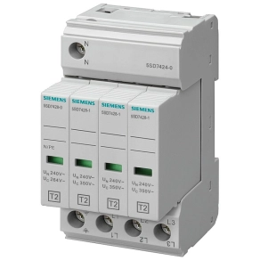   Siemens 5SD7424-0 túlfeszültség levezető, 3+1P C/T2/II 350V TN-S/TT