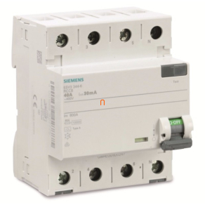 Siemens 5SV3344-6 FI-relé 40A 4P 30mA, A típus