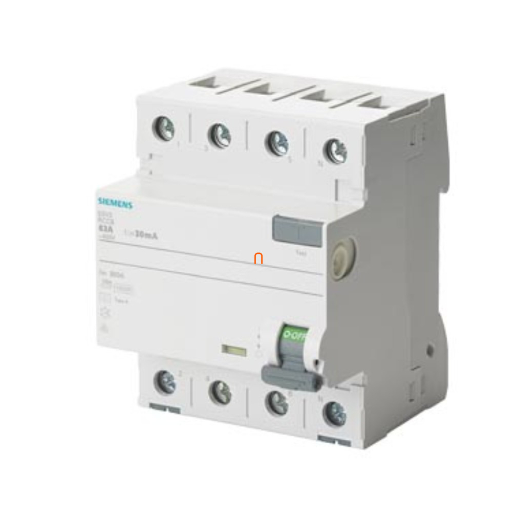 Siemens 5SV3346-6 FI-relé 63A 4P 30mA, A típus