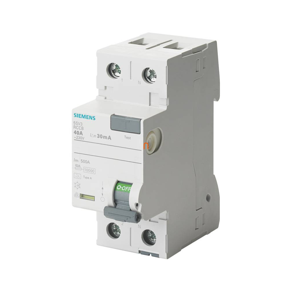 Siemens 5SV3316-6 FI-relé 63A 2P 30mA, A típus