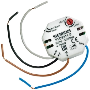   Siemens 5TC8211-0 külső nyomógombbal működtetett HV-LED dimmer, 230VAC szabályozható LED lámpa, 4-100W, halogén 12V elektronikus transzformátorral (C)
