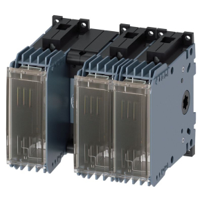   Siemens 3KF1306-0MB11 biztosítós szakaszolókapcsoló 3P 63A, NH-00/000, mellső hajtás, kar nélkül, kengyeles csatlakozó