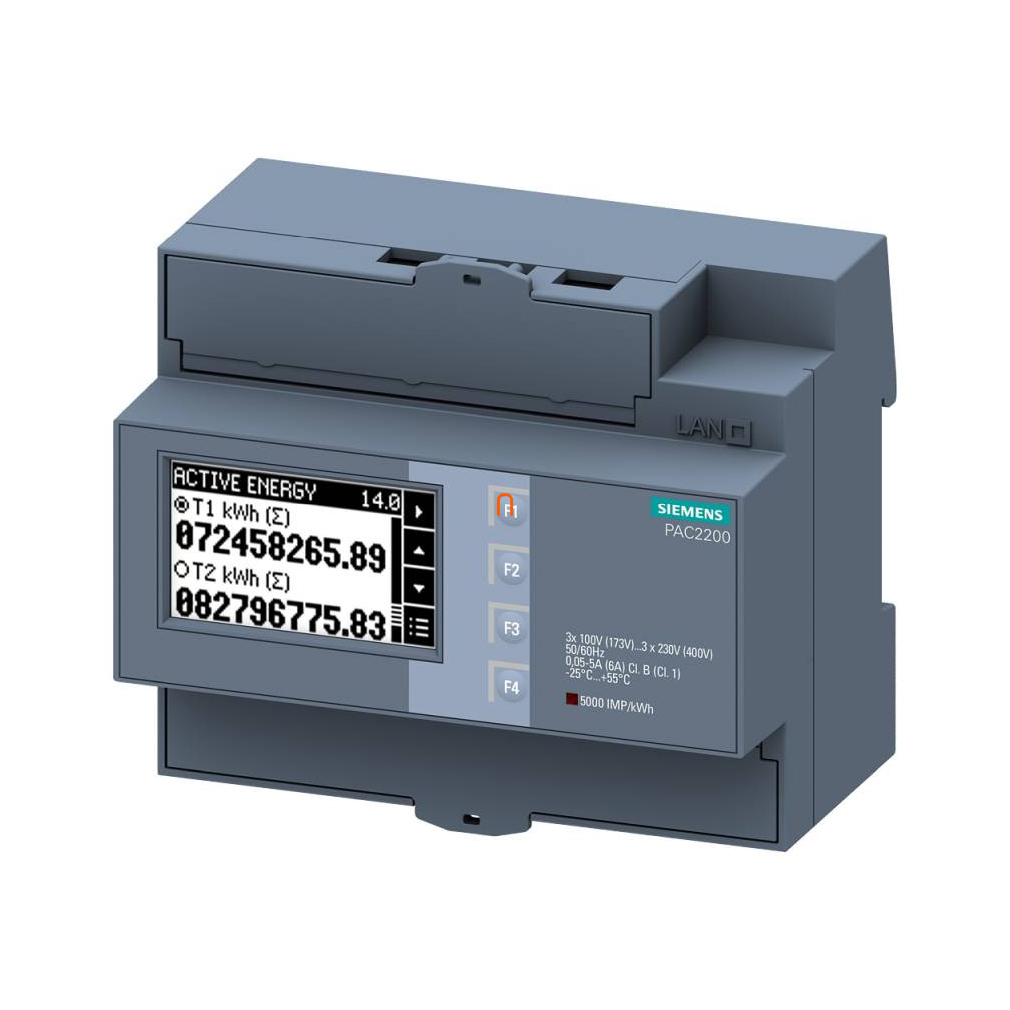 Siemens 7KM2200-2EA30-1CA1 SENTRON PAC2200 multiműszer, saját táplálású, M-Bus, MID hitelesítés nélkül
