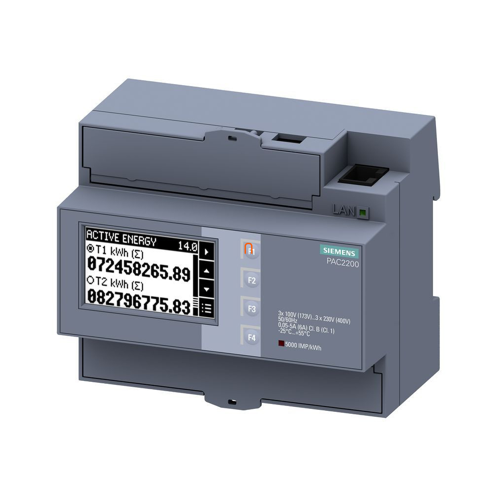 Siemens 7KM2200-2EA30-1EA1 SENTRON PAC2200 multiműszer, saját táplálású, Modbus TCP, MID hitelesítés nélkül