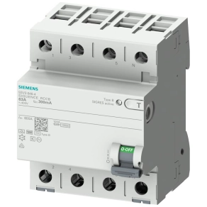 Siemens 5SV3644-4 FI-relé 40A 4P 300mA, B típus