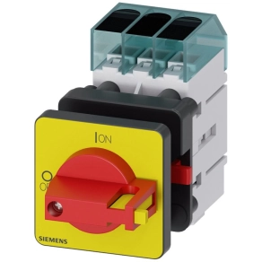   Siemens 3LD3050-0TK13 BE-KI kapcsoló, 3P, 16A, előlapra, 48x48mm, piros/sárga