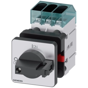   Siemens 3LD3150-0TK11 BE-KI kapcsoló, 3P, 25A, sínre szerelhető, előlapra, piros/sárga, 22,5mm