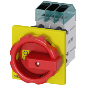  Siemens 3LD3454-0TK53 BE-KI kapcsoló, 3P, 63A, előlapra, piros/sárga