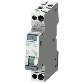   Siemens 5SV1316-6KK16 áramvédős kismegszakító, 1B+N, 16A, 6kA, 30mA, A típus (1 modulos)