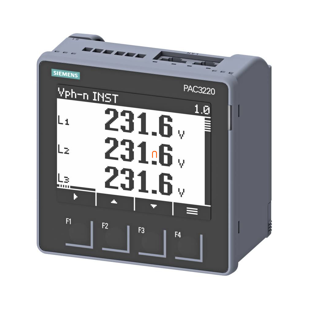 Siemens 7KM3220-0BA01-1DA0 SENTRON PAC3220 multiműszer, 100-250VAC/DC, Modbus TCP, MID hitelesítés nélkül