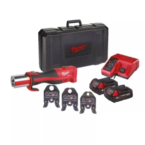   Milwaukee M18 hidraulikus prés, M profilú préspofákkal 2x2.0Ah akkuval, töltővel, kofferrel M18 BLHPT-202C M-SET 4933451133