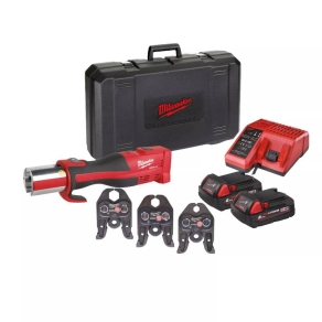   Milwaukee M18 hidraulikus prés, V préspofákkal 2x2.0Ah akkuval, töltővel, kofferrel M18 BLHPT-202C V-SET 4933451134