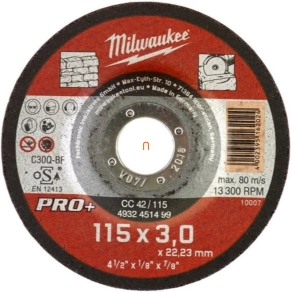   Milwaukee vágókorong kőhöz 115x3 hajlított SC42 PRO+ (4932451499)