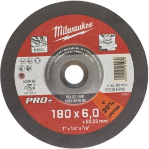   Milwaukee csiszolókorong fémhez 180x6 Hajlított SG27 PRO+ 4932451503