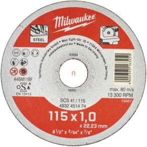 Milwaukee vágókorong fémhez WSCS41/ 115x1mm (4932451474)