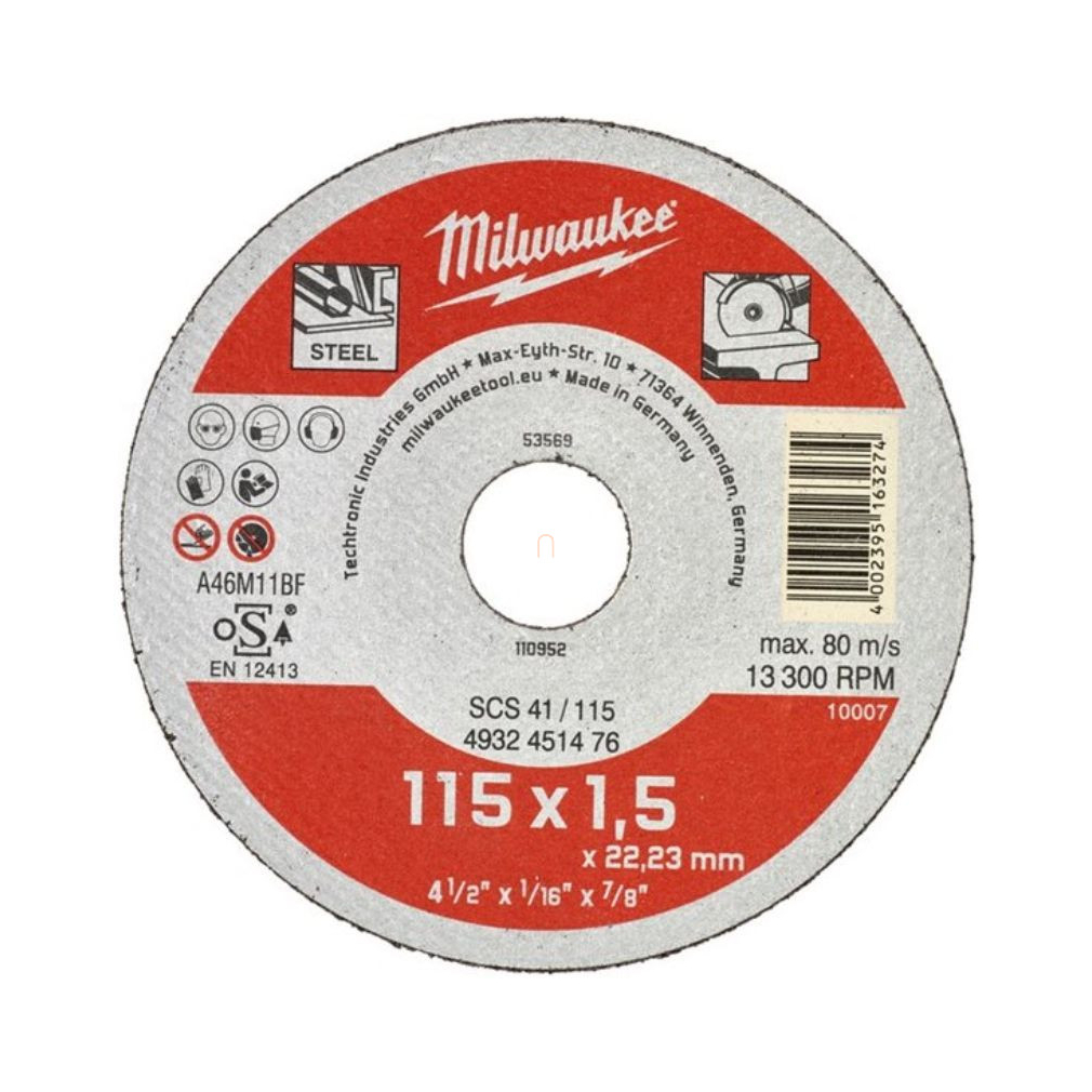 Milwaukee Vágókorong fémhez WSCS41/ 115x1,5mm 4932451476