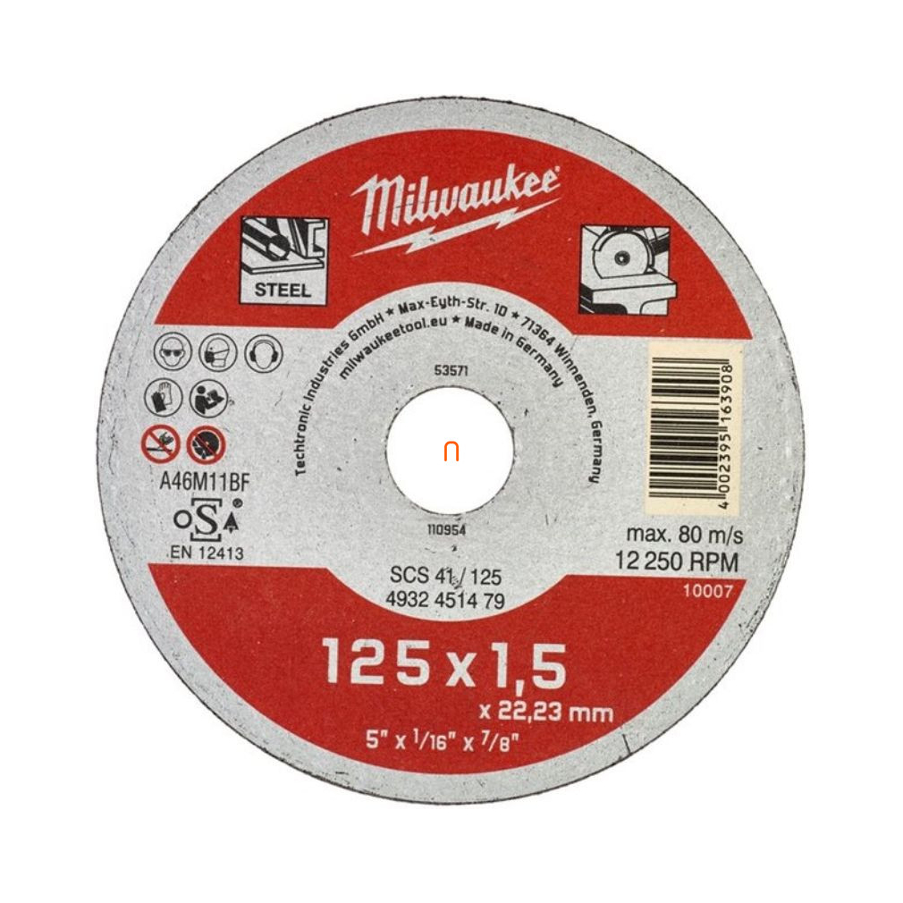 Milwaukee vágókorong fémhez WSCS41/ 125x1,5mm (4932451479)