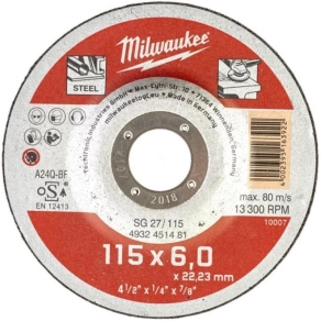 Milwaukee csiszolókorong fémhez WSG27/ 115x6mm 4932451481