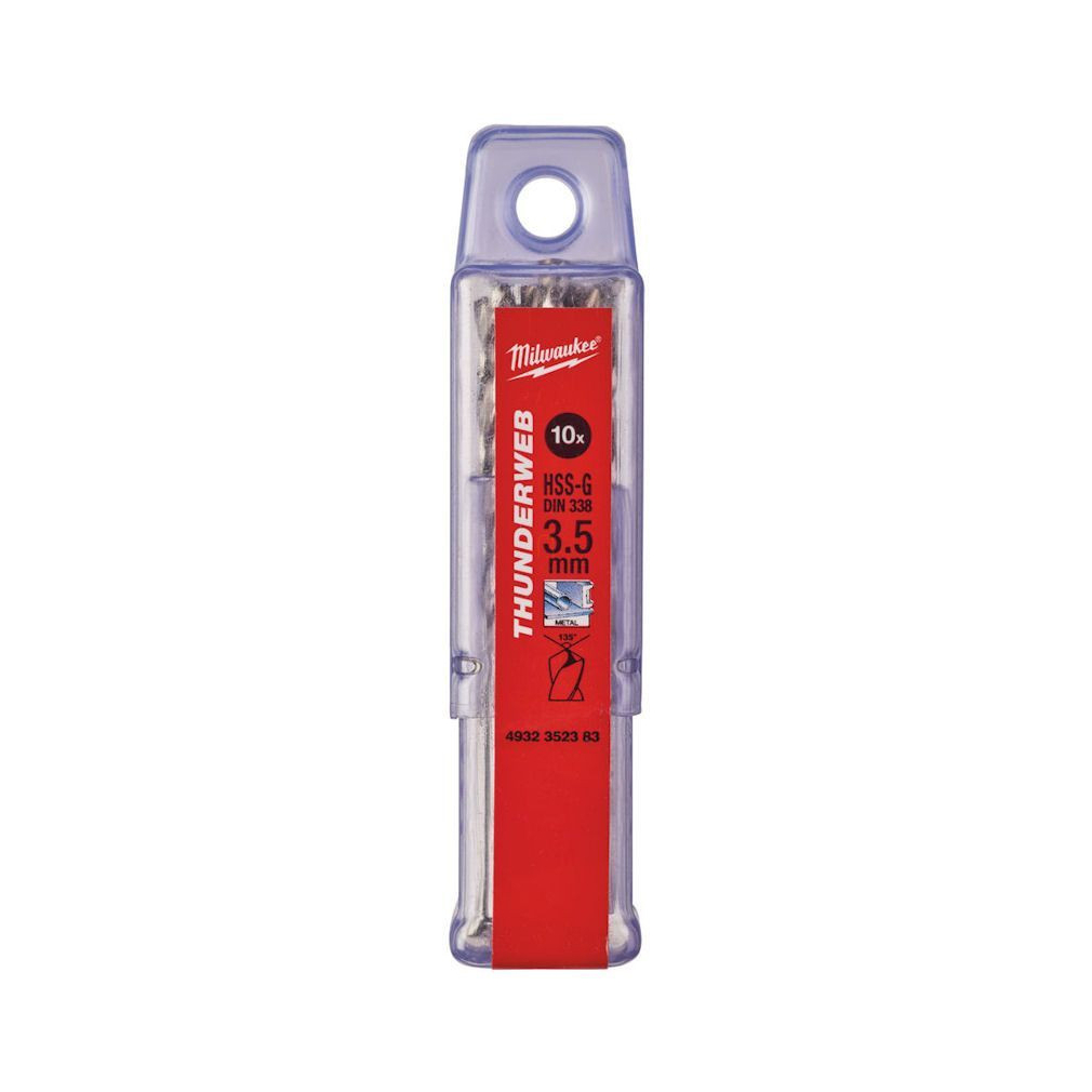 Milwaukee THUNDERWEB – HSS-G fémfúró DIN 338 –  3,5mm (10db/cs) 4932352383
