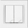 Dupla váltókapcsoló kerettel fehér színben (Mini)