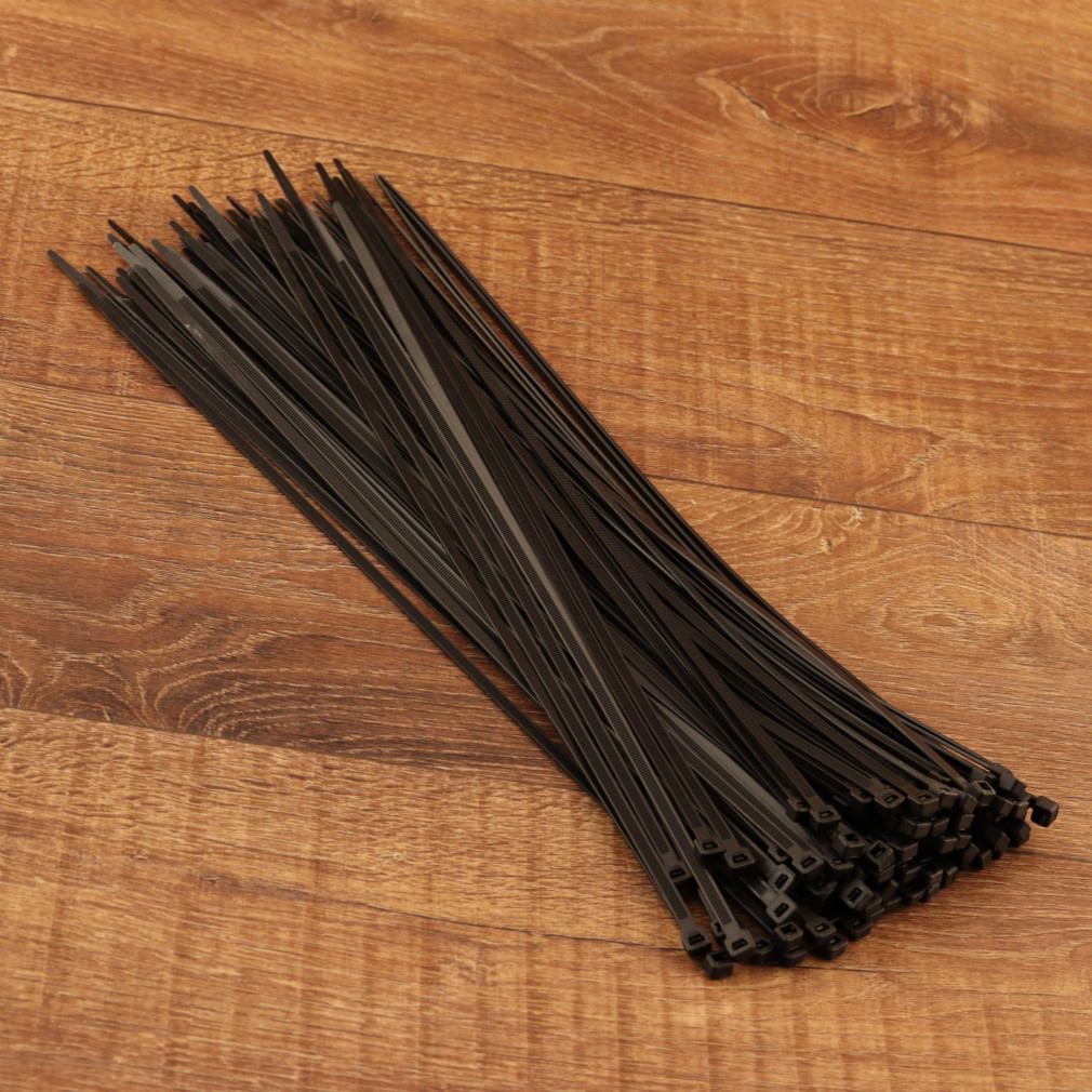 Kábelkötegelő, 100db/csomag, fekete (380x4,7mm)