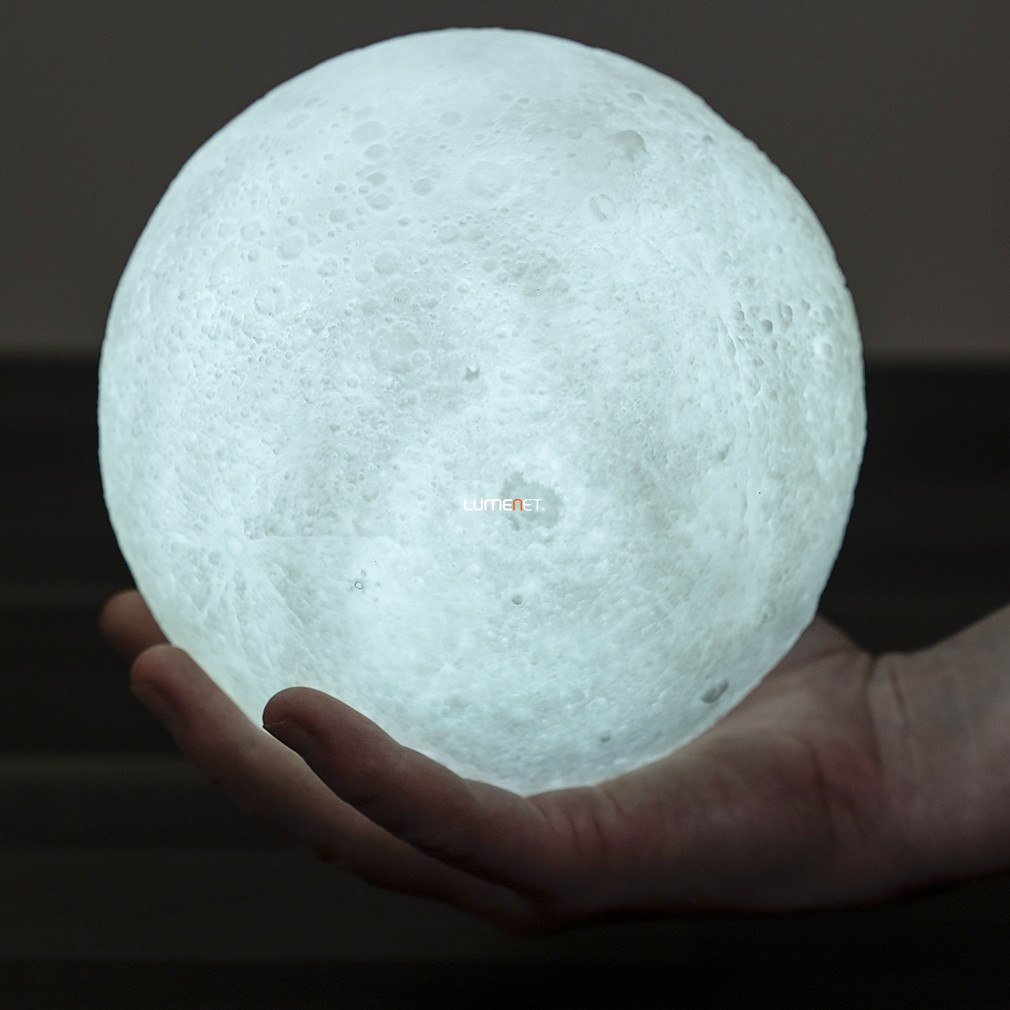 Tölthető Hold lámpa, távirányítóval szabályozható