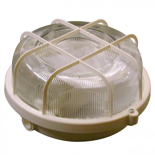 Müller Licht Basic Round 1xE27 IP44 fehér hajólámpa, műanyag védővel, 20300031