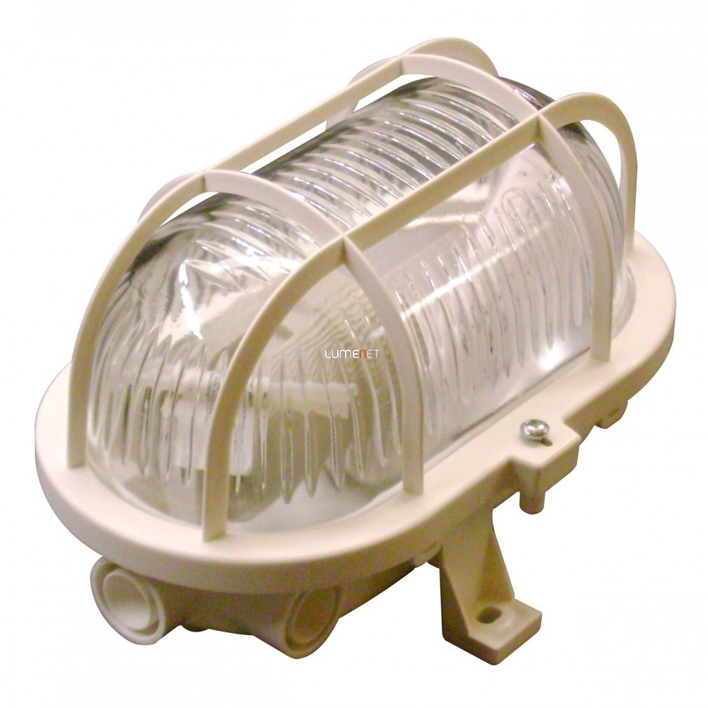 Müller Licht Basic Oval 1xE27 IP44 fehér hajólámpa, műanyag védővel, 20300022