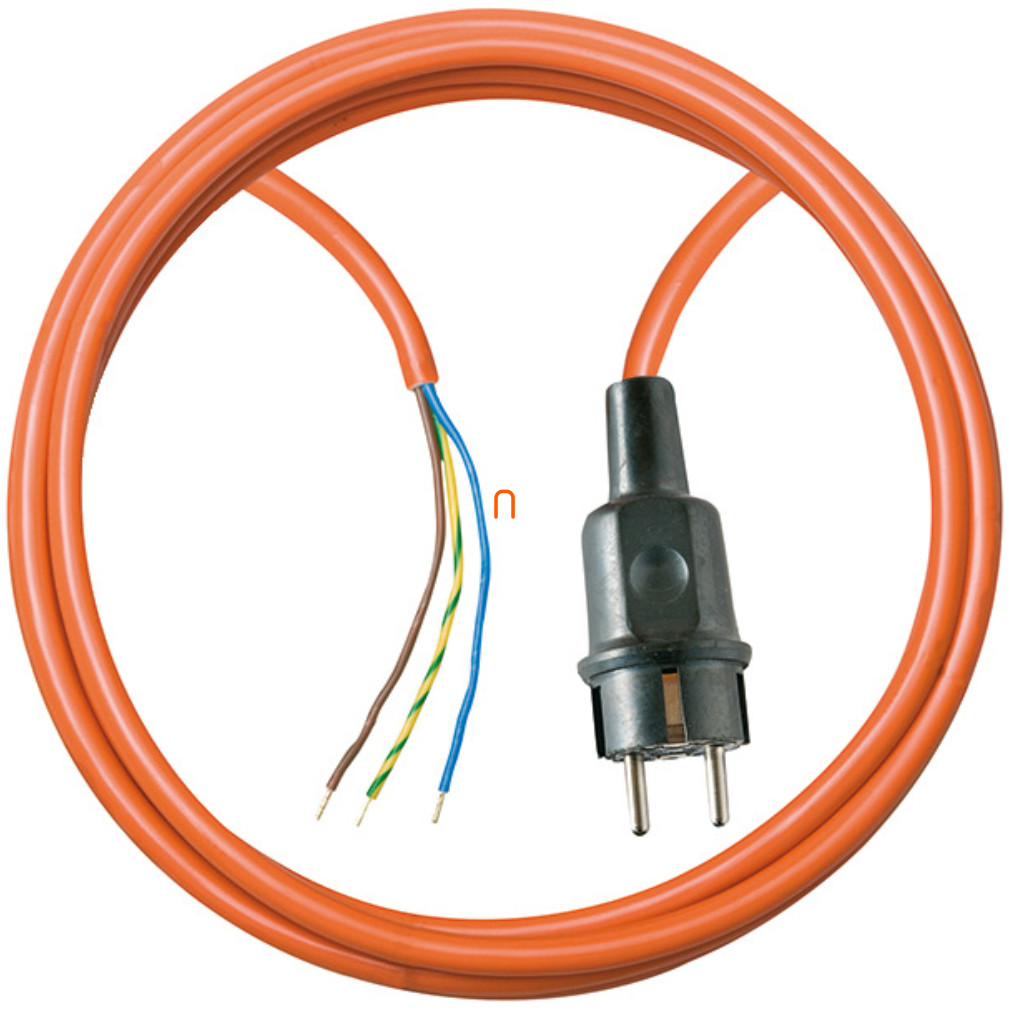 Kültéri csatlakozó kábel aljzat nélkül, 5m narancssárga (3xG1,5mm2)