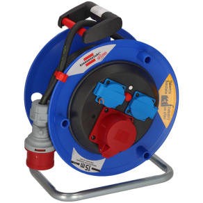   Kültéri kábeldob 15 méteres kábellel, 3 dugalj, kék/fekete (Garant ST-CEE)