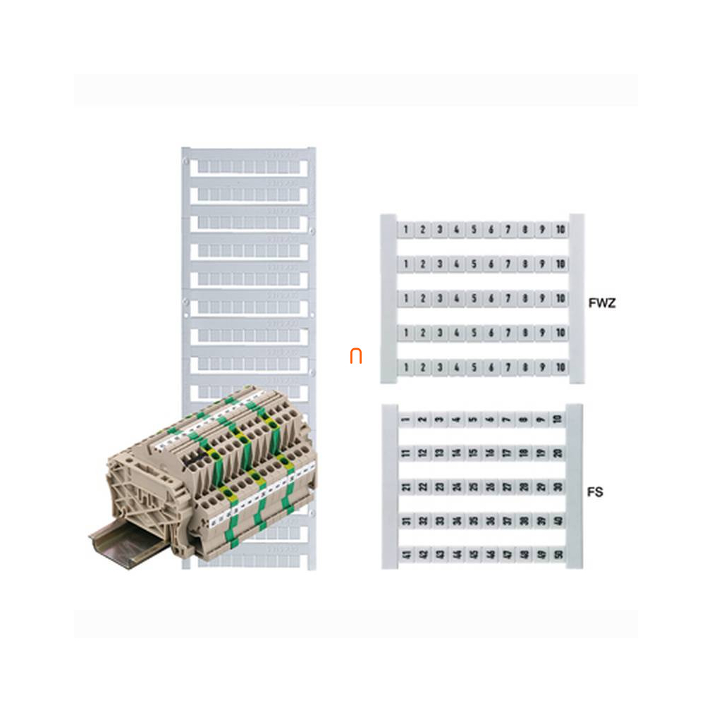 Sorkapocs jelölő, felirattal vegyes karakterek fehér DEK 5 GW L1 0522361075 Weidmüller