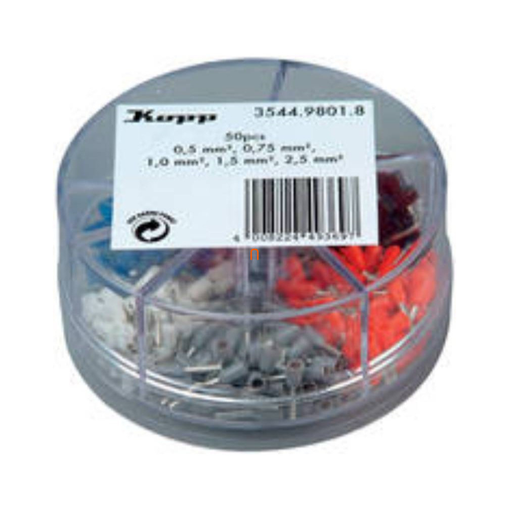 Érvéghüvely készlet 0,5- 2,5 szigetelt 3544.9801.8 KOPP