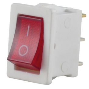   Beépíthető billenőkapcsoló jelzőfényes 250V/10A 29x23x16mm fehér - GAO 0509122555