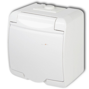   Kültéri falon kívüli csatlakozó aljzat fehér csapfedeles